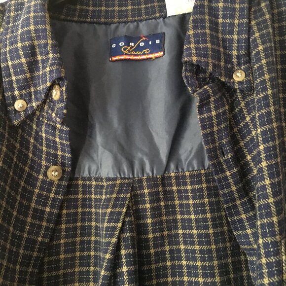 GORDIE HOWE Button Shirt L VINTAGE blue brown plaid embroidered - Picture 8 of 14